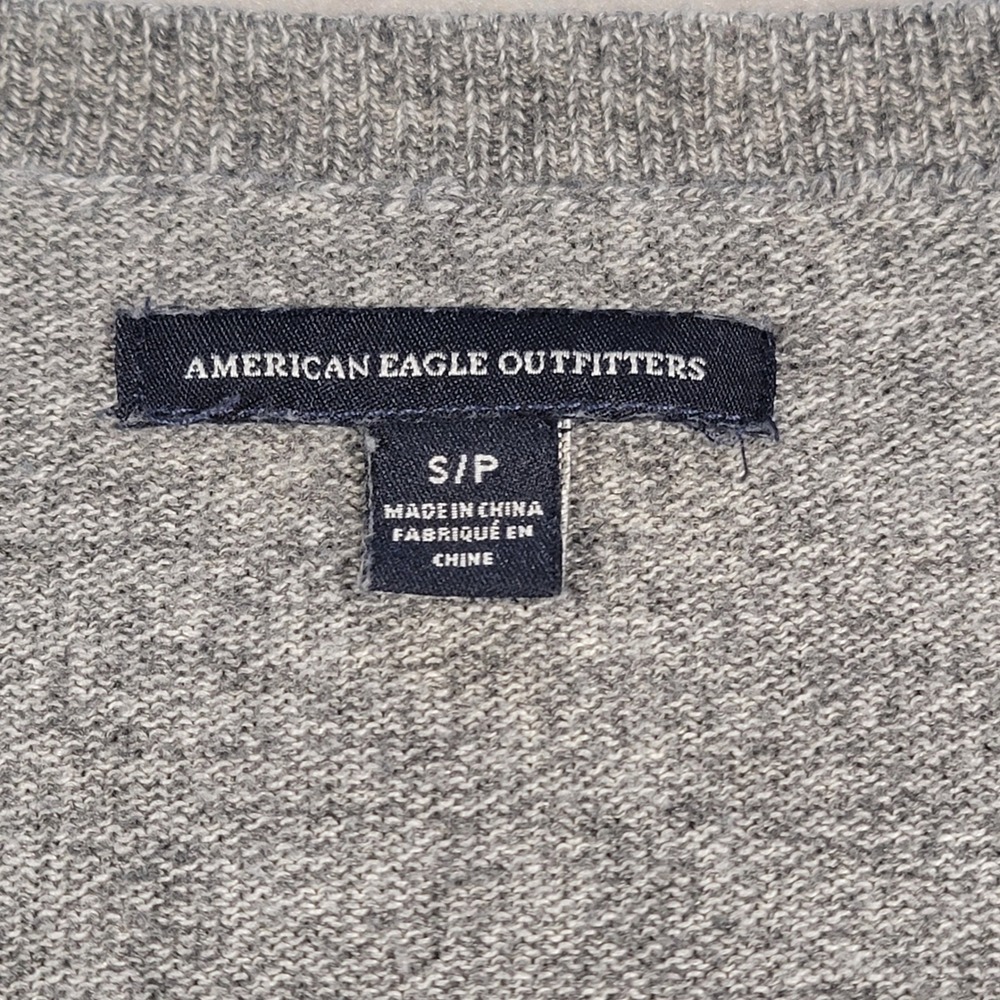 American‎ Eagle Outfitters Sweater Women's Gray V Neck Lightweight Size Small - Picture 5 of 10